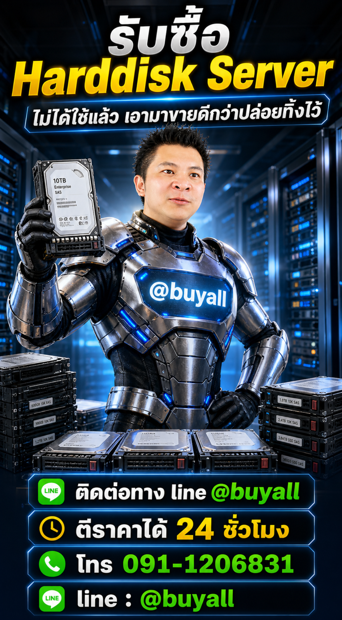 รับซื้อ Harddisk Server ไม่ได้ใช้แล้วเอามาขายดีกว่าปล่อยทิ้งไว้ ติดต่อ Line @buyall