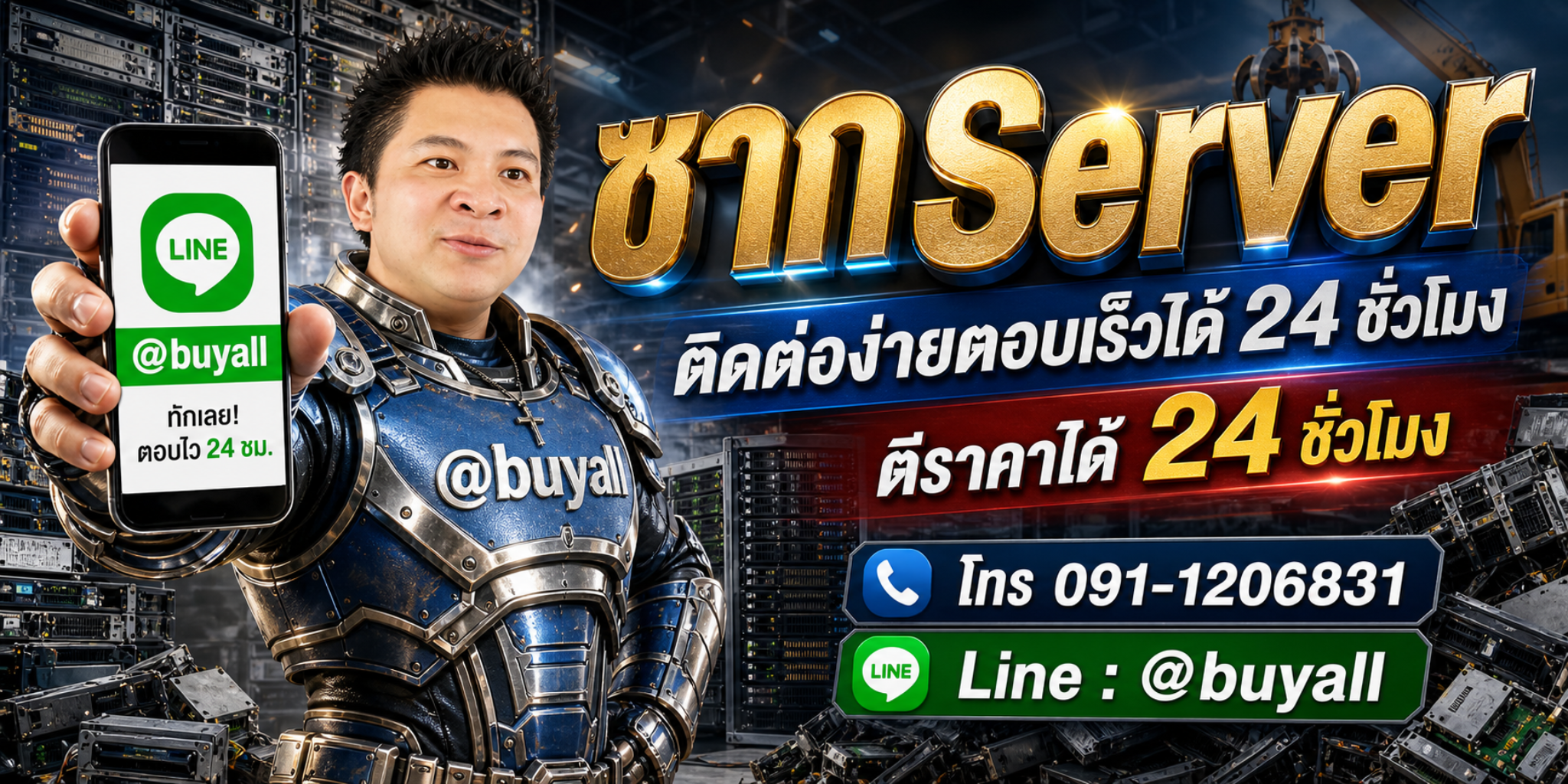รับซื้อซาก Server ติดต่อ Line @buyall ตีราคาได้ 24 ชั่วโมง โทร 091-1206831