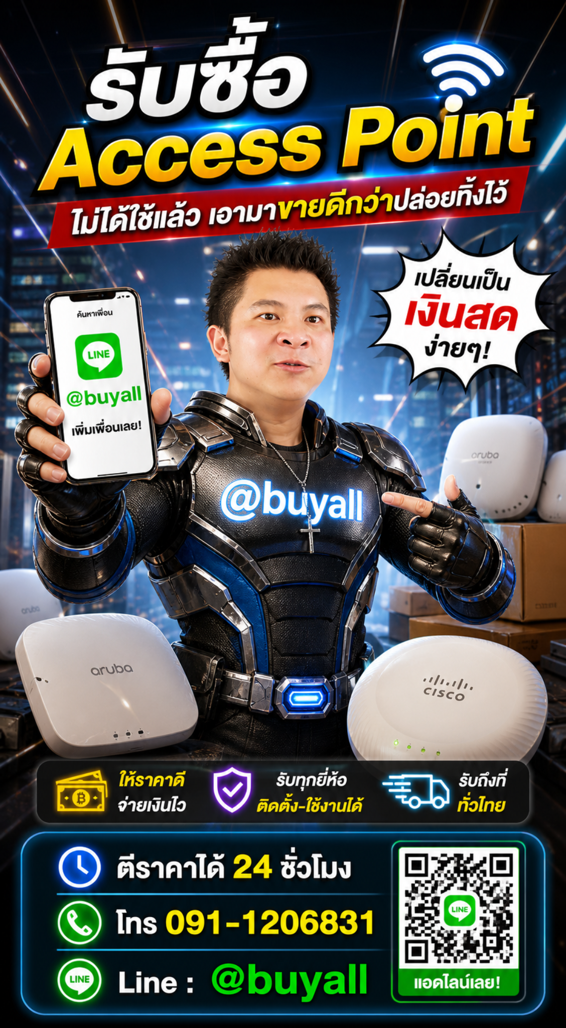 รับซื้อ Access Point ไม่ได้ใช้แล้ว เอามาขายดีกว่าปล่อยทิ้งไว้ Line @buyall