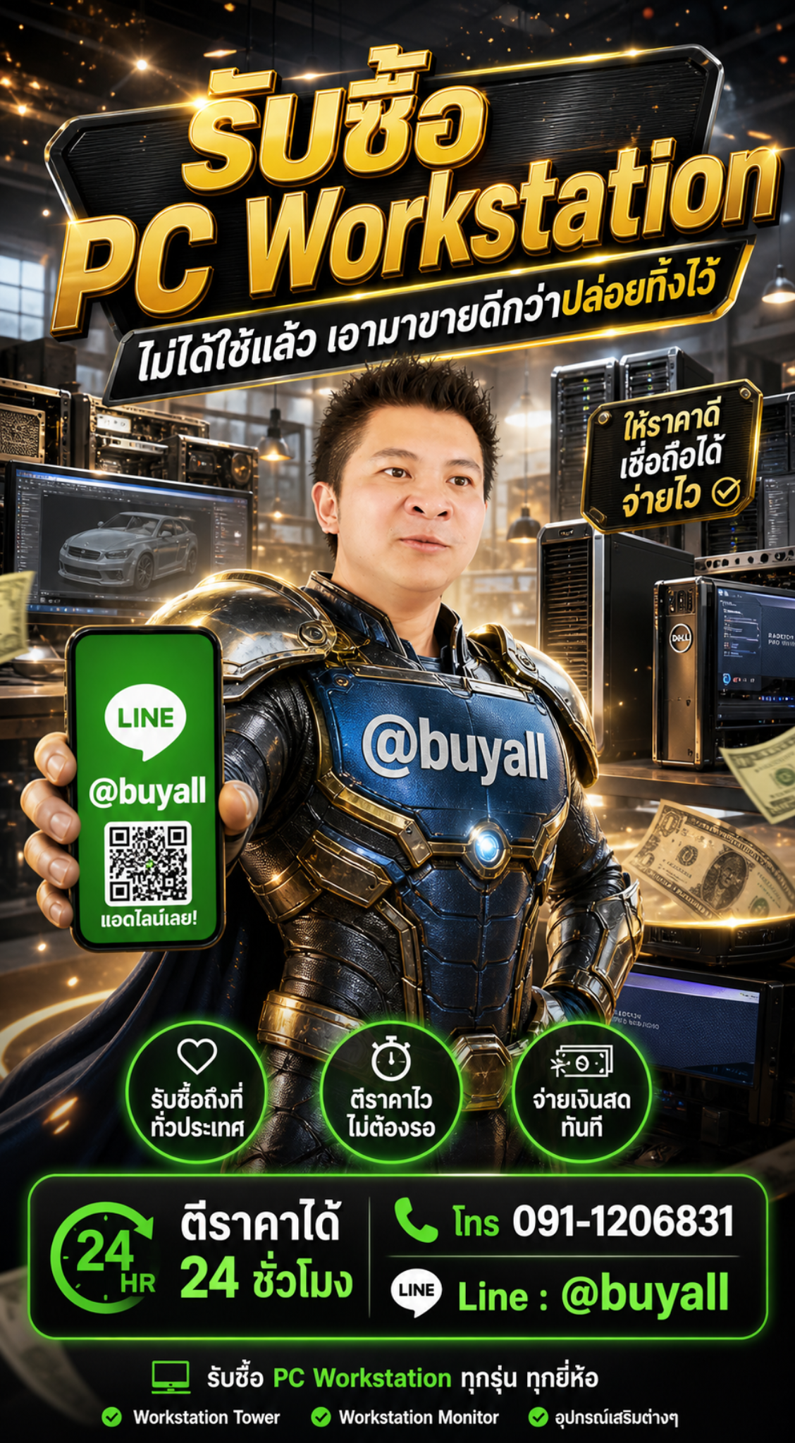 รับซื้อ PC Workstation ไม่ได้ใช้แล้ว เอามาขายดีกว่าปล่อยทิ้งไว้ Line @buyall