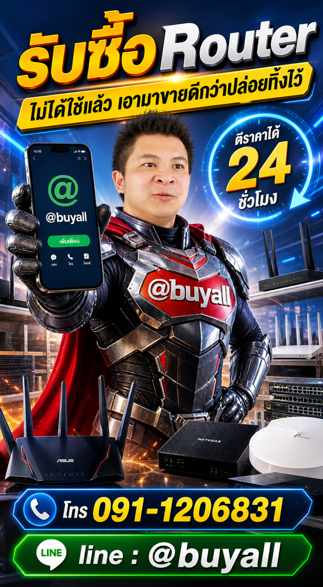 รับซื้อ Router ไม่ได้ใช้แล้ว เอามาขายดีกว่าปล่อยทิ้งไว้ Line @buyall